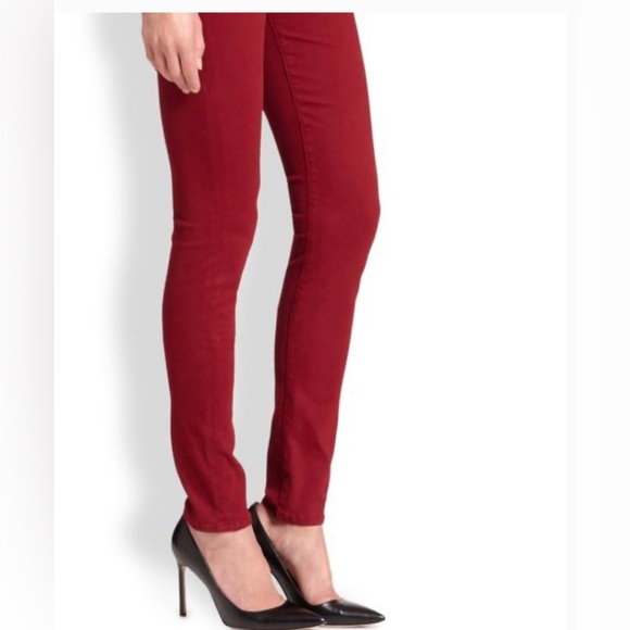 7 For All Mankind B(air) Skinny Jeans in Oxblood - Picture 2 of 7